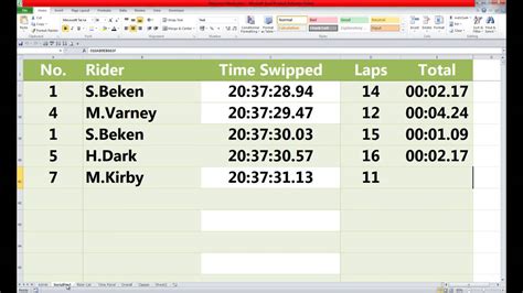 reading rfid using excel for enduro timing|rfid race timing.